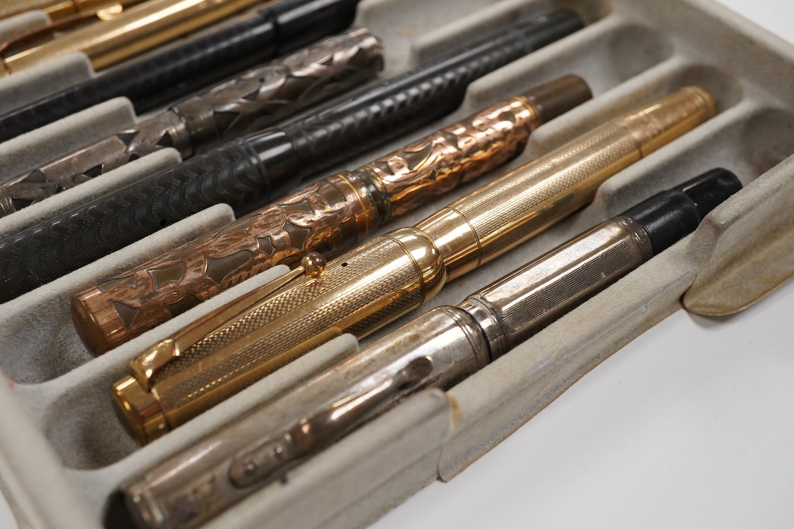 A good collection of fountain pens to include Swan, Onoto and Waterman, approx. 40